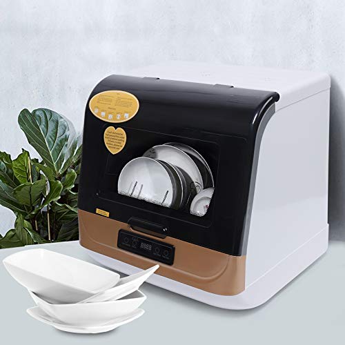 110V 1200W Dishwasher Compact Dishwasher 4 Washing Programs Mini Countertop Portable Dishwasher Automatic Dish Washing Machine For Dorm, RV, Apartment