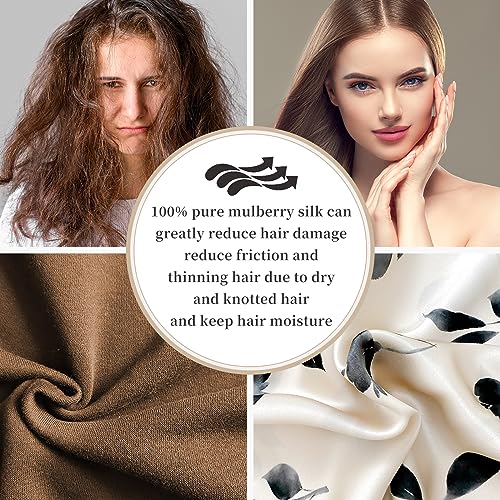 100% Mulberry Silk Pillowcase, 25 Momme Pure Silk Pillow Case Both Side and Hair Scrunchies Grade 6A, 20"x26" Silk Pillowcases for Hair and Skin, Anti Wrinkle Pillowcase 1pc Envelope Design, Gift Set