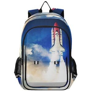 glaphy spaceship launch rockets backpack, school bag lightweight laptop backpack students travel daypack with reflective stripes