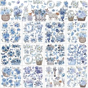 12 sheets rub on transfers for crafts and furniture rub on transfers stickers classic bird floral lavender butterfly decals for home office paper wood diy craft, 5.5 x 5.7 inch (vivid flower)