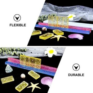 EXCEART Resin Molds Resin Molds 2Pcs Crystal Epoxy Domino Bracket Silicone Mold Domino Holder Resin Molds Hand Mold Crystal Domino Stand Mold for DIY Domino Storage Tray