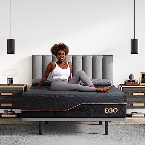 EGOHOME 14 inch Firm King Mattress, Memory Foam Mattress with Cooling Cover, Bed in a Box, CertiPUR-US Certified, Breathable and Supportive, Made in USA, 76”x80”x14” Black
