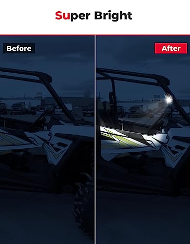 KEMIMOTO UTV Dome Light Vehicle Cab LED Light, White Bright Waterproof Solid Golf Cart Roll Cage Light SXS Light Bar, Compatible with RV Truck Tractor Polaris RZR Ranger Can Am Maverick X3 Defender