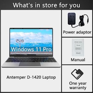 ANTEMPER 14.1 inch Laptop, 8GB RAM 256GB SSD, Windows 11 Laptop with Intel Celeron N4020C(up to 2.8GHz), FHD IPS Display, Mini HDMI, 2.4/5.0G WiFi, USB3.0, Webcam, TF Card, Full-Featured Type-c