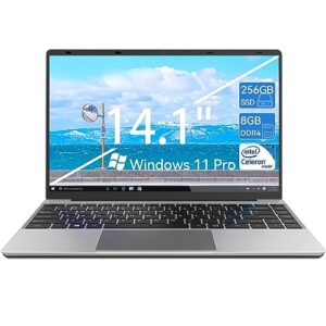 antemper 14.1 inch laptop, 8gb ram 256gb ssd, windows 11 laptop with intel celeron n4020c(up to 2.8ghz), fhd ips display, mini hdmi, 2.4/5.0g wifi, usb3.0, webcam, tf card, full-featured type-c
