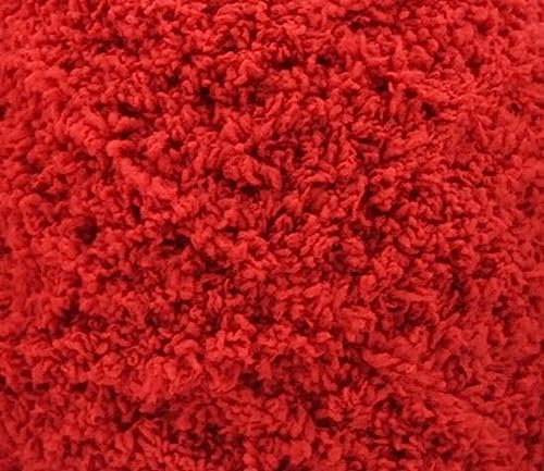 OURVER (32 Red) Celine lin One Skein Super Soft Warm Coral Fleece Fluffy Knitting Yarn Baby Blanket Yarn, 5 Rolls x100g