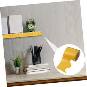 STOBOK Border Decorative Paper Yellow Suit Framed Cork Board Christmas Stickers Display Board Borders Self Adhesive Borders for Display Boards Piping Office Yellow Paper Jam Note