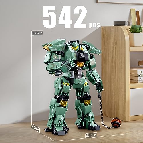 HIGH GODO Transforming Mech Robot Building Blocks Set,Destroy Warrior City Action Mech Model Building Kit, 542 PCS Cool Robots Toys Gift for Adults and Kids Boys 6 7 8 10+, Compatible with Lego