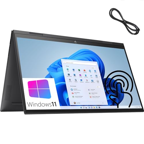 HP 2023 Envy x360 15.6" Touchscreen FHD 2-in-1 Laptop Computer, Octa-Core AMD Ryzen 7 5825U (Beat i7-1185G7), 32GB DDR4 RAM, 1TB PCIe SSD, WiFi 6, Bluetooth 5.2, FR, Windows 11, BROAG Cable