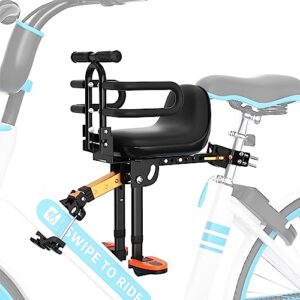 xieeix front child bike seat, portable foldable kids bike seat, adjustable pedal child bicycle seats, safety child seat for all types of bicycles