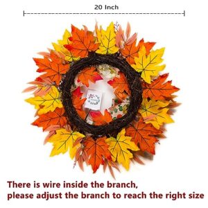 Soosubel Fall Wreaths for Front Door Thanksgiving Harvest Festival Wreath for Home Decor, Handmade Porch Autumn Wreath for Outdoor, Indoor