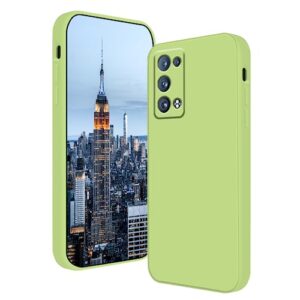 tiwinxing compatible with oppo reno 6 pro 5g case shockproof ultra slim oppo reno 6 pro 5g case for women men silicone liquid soft anti-scratch protective case (green)