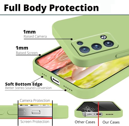 Tiwinxing Compatible with Oppo Reno 6 Pro 5G Case Shockproof Ultra Slim Oppo Reno 6 Pro 5G Case for Women Men Silicone Liquid Soft Anti-Scratch Protective Case (Green)