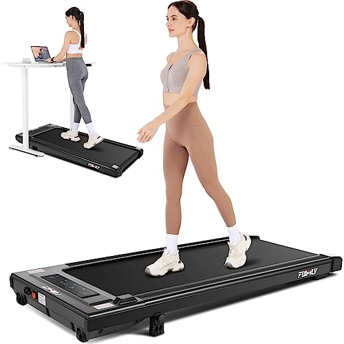 Walking Pad Under Desk Treadmill 2.5HP Folding Treadmill with Incline, 2 in 1 Treadmills for Home Office with LED Touch Screen | Remote Control | Max 300lbs Weight Capacity | Installation-Free