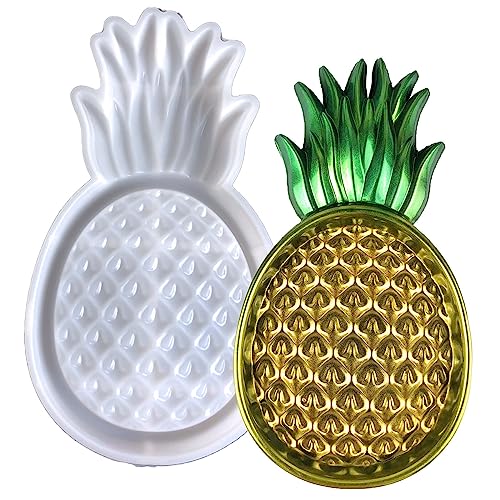 ikasus Pineapple Silicone Mold DIY Storage Tray Mold 3D Silicone Molds Epoxy Resin Casting Mould DIY Handicraft Silicone Mold for Home Restaurants Flower Shops and Office Decoration