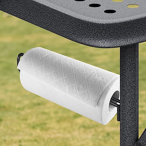 YITAHOME 6Ft Folding Grill Table, Portable 2-in-1 Design Camping Table for Grill with Mesh Desktop, Folding Table for Grill Camping Cooking BBQ Picnic, Black