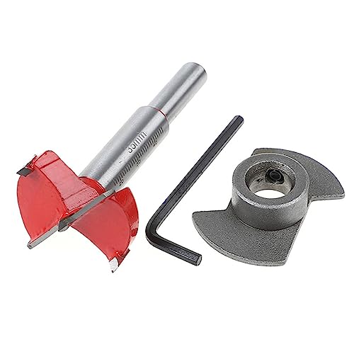 35mm Hinge Jig Kit, 8mm Round Shank Hole Opener Set YG8 Cemented Carbide Head Hinge Boring Drill Bit Hole Drill Guide Locator Woodworking Hole Opener for Cabinet Door