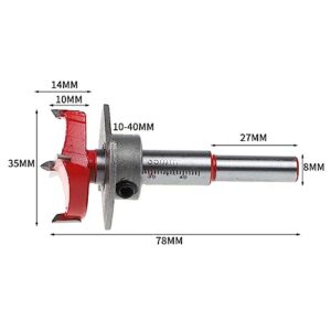 35mm Hinge Jig Kit, 8mm Round Shank Hole Opener Set YG8 Cemented Carbide Head Hinge Boring Drill Bit Hole Drill Guide Locator Woodworking Hole Opener for Cabinet Door