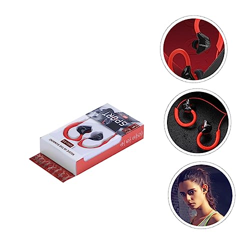 Hemobllo 1 Pair Earphones Workout Headphones Headphones Noise Cancelling Wired Headphones Ear Hooks for Earbuds Cheekbone Earphones Wired Earbuds for Running Red Headset Sports