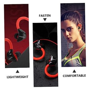 Hemobllo 1 Pair Earphones Workout Headphones Headphones Noise Cancelling Wired Headphones Ear Hooks for Earbuds Cheekbone Earphones Wired Earbuds for Running Red Headset Sports