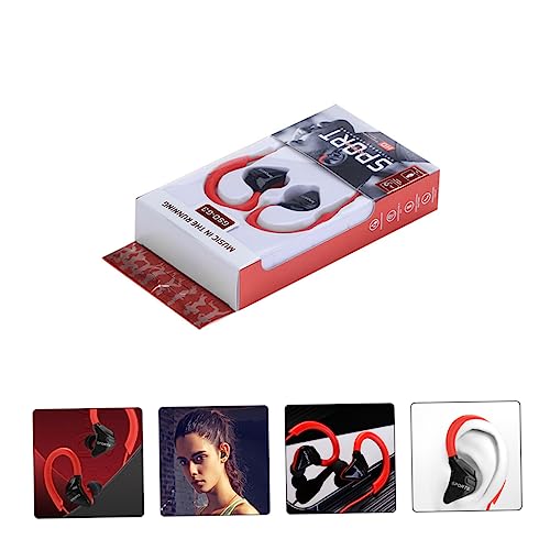 Hemobllo 1 Pair Earphones Workout Headphones Headphones Noise Cancelling Wired Headphones Ear Hooks for Earbuds Cheekbone Earphones Wired Earbuds for Running Red Headset Sports