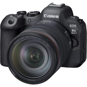 Canon EOS R6 Mark II Mirrorless Camera with RF 24-105mm f/4 L is USM Lens+ Canon EF 75-300mm f/4L III Lens+500mm f/8 Preset Telephoto Lens+case+256Memory Cards (24PC)