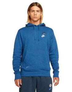 nike sportswear essentials futura pullover hoodie (as1, alpha, x_l, regular, regular, blue)