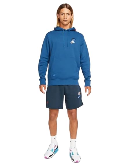 Nike Sportswear Essentials Futura Pullover Hoodie (as1, alpha, x_l, regular, regular, Blue)