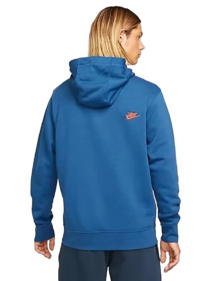 Nike Sportswear Essentials Futura Pullover Hoodie (as1, alpha, x_l, regular, regular, Blue)