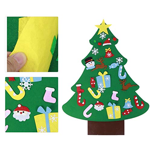 CUIFATI Felt Christmas Tree, DIY Game Could Show Kids Creativeness, Made Felt Fabric, DIY Christmas Tree with 27pcs Ornaments