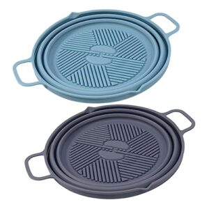 alipis 2pcs air fryer tray silicone bakeware round tray non stick baking sheet folding silicone air fryer basket air fryer liner oven liner silicone air fryer pad reusable air fryer mat