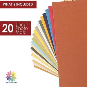 Mat Board Center, 8x10 Uncut Mat Boards, Backing Boards for Crafts, Photos, Frames and More (Mixed Color, 20-Pack)