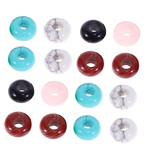 TEHAUX 20pcs Gemstone Bracelets Beaded Bracelet Large Hole Spacer Beads Big Hole Loose Beads Agate Loose Beads Craft Beads for Jewelry Making DIY Beads Jewelry Beads Beading Kits Necklace