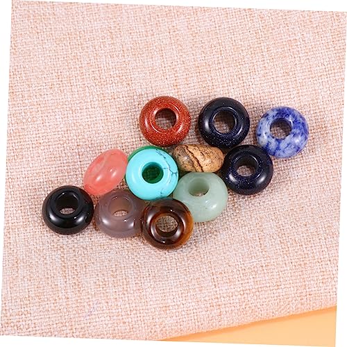 TEHAUX 20pcs Gemstone Bracelets Beaded Bracelet Large Hole Spacer Beads Big Hole Loose Beads Agate Loose Beads Craft Beads for Jewelry Making DIY Beads Jewelry Beads Beading Kits Necklace