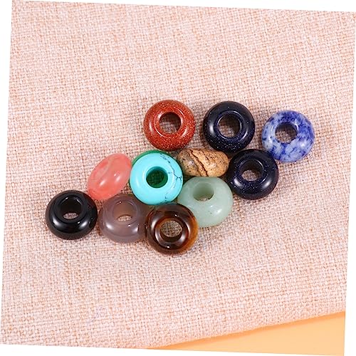 TEHAUX 20pcs Gemstone Bracelets Beaded Bracelet Large Hole Spacer Beads Big Hole Loose Beads Agate Loose Beads Craft Beads for Jewelry Making DIY Beads Jewelry Beads Beading Kits Necklace