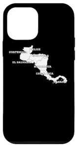 iphone 12 mini central american map, central america countries map tee case