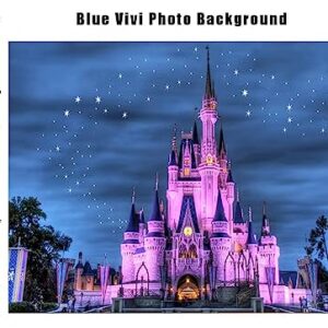 Floewrstown Princess Castle Backdrop 7x5ft Washable Polyester Beautiful Castle Night View Photography Background Cinderella Castle Backdrop Birthday Party Photo Video Shooting Props FT126