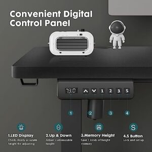 SMUG Electric Standing Desk with Memory Preset, Ergonomic Height Adjustable Table with T-Shaped Metal Bracket Modern Computer Workstations for Home Office, 4024, Black