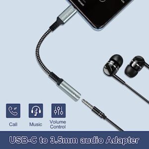 QimKero USB C Headphone Adapter Digital Audio, USB C to 3.5mm Audio Headphone Jack Adapter, Type C to 3.5mm for Samsung Galaxy S23 S23+ S22 S21 S20 Ultra Note 20 10, iPad Pro - 2 Pack