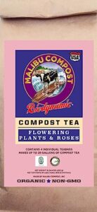 malibu compost biodynamic organic compost tea for flowering plants & roses 1lb