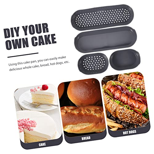 Temkin 8 pcs Nonstick Baking Silicone Toast Accessory Hot Bakeware Bun Reusable Molds Dog Non-Stick Oven Pan Loaf Bread Tray Kitchen Cake for Multi-Function Pans Heat-Resistant Pan