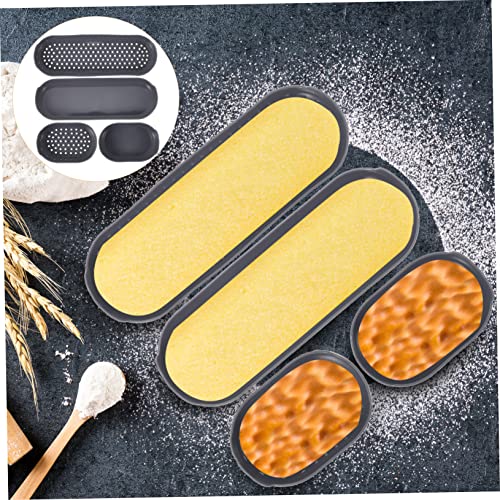 Temkin 8 pcs Nonstick Baking Silicone Toast Accessory Hot Bakeware Bun Reusable Molds Dog Non-Stick Oven Pan Loaf Bread Tray Kitchen Cake for Multi-Function Pans Heat-Resistant Pan