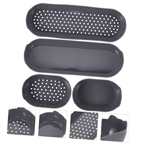 Temkin 8 pcs Nonstick Baking Silicone Toast Accessory Hot Bakeware Bun Reusable Molds Dog Non-Stick Oven Pan Loaf Bread Tray Kitchen Cake for Multi-Function Pans Heat-Resistant Pan