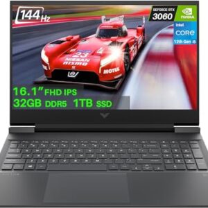 HP 2023 Newest Victus Gaming Laptop, 16.1" 144Hz Display, NVIDIA GeForce RTX 3060, 12th Gen Intel Core i5-12500H(12 Cores), 32GB DDR5 DDR5 | 1TB SSD, Backlit Keyboard, Windows 11, Bundle with JAWFOAL