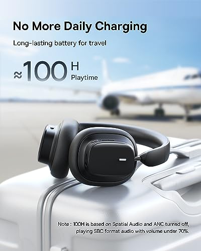 Baseus Active Noise Cancelling Headphones with 100H Playtime, LHDC Hi-Res Sound, Reduce Noise by Up to 95%, Spatial Audio, ENC Mics, 0.038s Low Latency, Bluetooth 5.3 Wireless Headphones - Bowie H1i