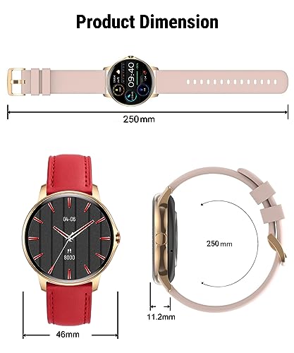 Holiday Smart Watch for Women (Answer/Make Calls), 1.3” HD Full Touch Screen Heart Rate/Sleep Monitor/Pedometer, 100 Sports 3ATM Waterproof Fitness Watch for Android iOS Phone