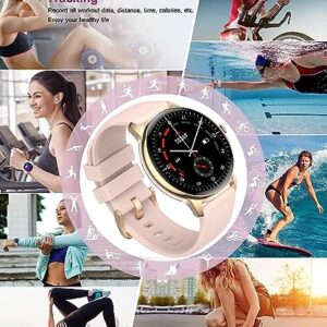 Holiday Smart Watch for Women (Answer/Make Calls), 1.3” HD Full Touch Screen Heart Rate/Sleep Monitor/Pedometer, 100 Sports 3ATM Waterproof Fitness Watch for Android iOS Phone