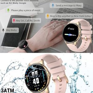 Holiday Smart Watch for Women (Answer/Make Calls), 1.3” HD Full Touch Screen Heart Rate/Sleep Monitor/Pedometer, 100 Sports 3ATM Waterproof Fitness Watch for Android iOS Phone