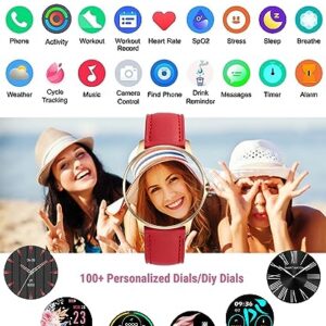 Holiday Smart Watch for Women (Answer/Make Calls), 1.3” HD Full Touch Screen Heart Rate/Sleep Monitor/Pedometer, 100 Sports 3ATM Waterproof Fitness Watch for Android iOS Phone