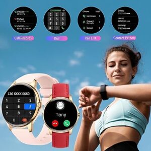 Holiday Smart Watch for Women (Answer/Make Calls), 1.3” HD Full Touch Screen Heart Rate/Sleep Monitor/Pedometer, 100 Sports 3ATM Waterproof Fitness Watch for Android iOS Phone